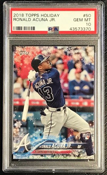 Ronald Acuna 2018 Topps Holiday Bat Down