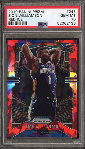 2019 Panini Prizm Zion Williamson Red Ice RC PSA 10 Gem Mint Pop 46