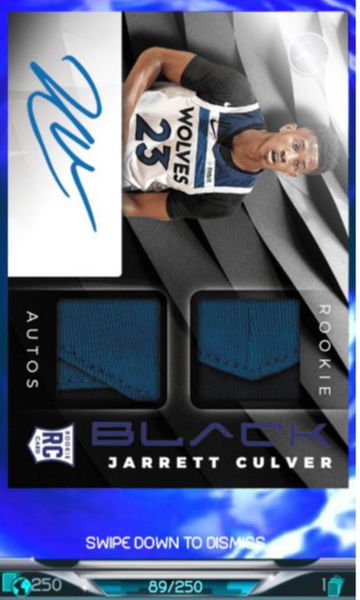 Panini Dunk Black Jarrett Culver /250 RPA