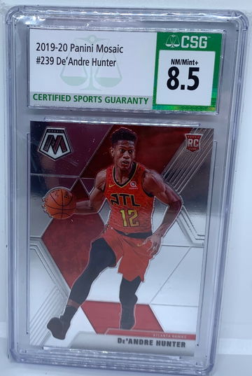 2019-20 Panini Mosaic #239 De’Andre Hunter RC CSG Graded 8.5 