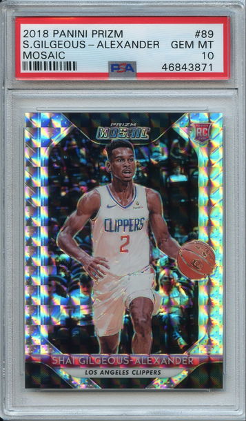 Shai Gilgeous-Alexander Gilgeous Alexander  Mosaic Silver  Mosaic Silver Prizm Rookie PSA 10