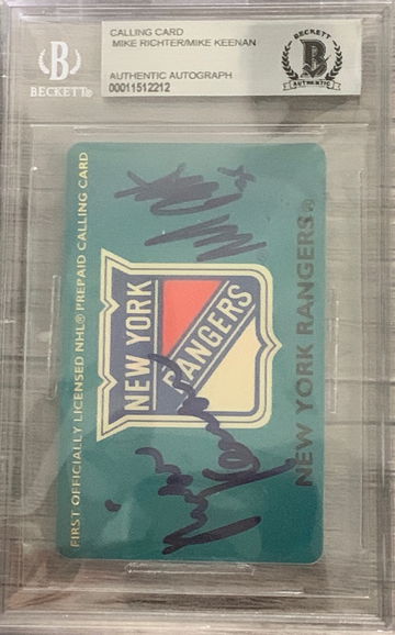 1994 BAS New York Rangers Unused Phone Card Signed by Mike Richter and Mike Keenan Stanley cup