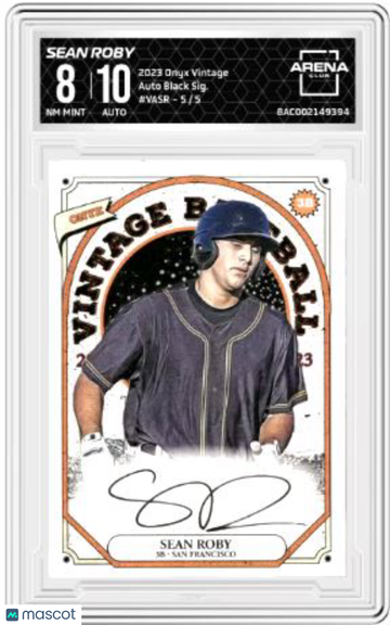 2023 Oynx Vintage Sean Roby #VASR Auto Black Signature /5 Arena Club 8 Auto 10