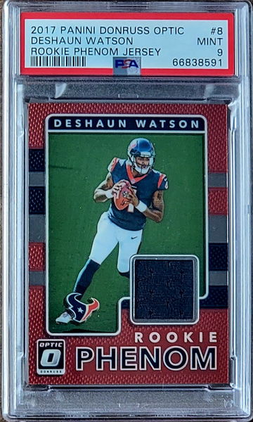 2017 SP DESHAUN WATSON Panini Donruss Optic Rookie Phenom Jersey PSA 9 POP 23 #8