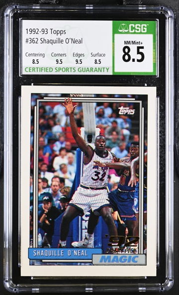 Shaqillle Oneal Topps Rookie Graded CSG 8.5 with Sub Grades