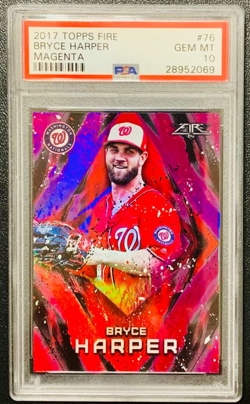2017 Topps Fire Bryce Harper Magenta /25 PSA 10 POP 3