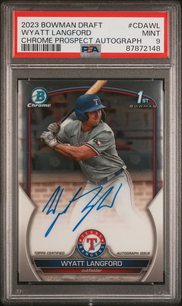 2023 Bowman Draft Chrome Wyatt Langford #CDAWL Auto PSA 9