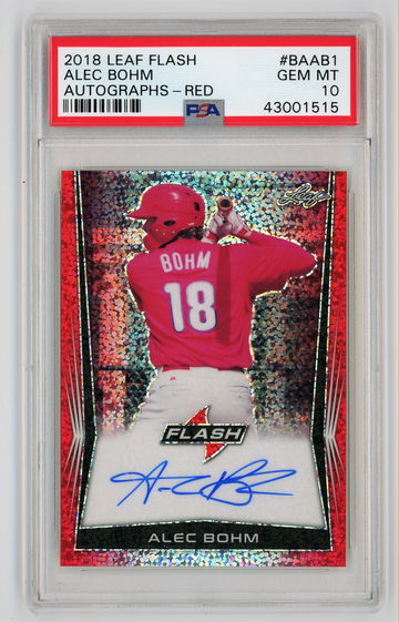2018 Leaf Flash Autographs Red /5 Alec Bohm PSA 10 Pop 2!!