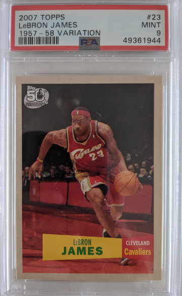 2007 Topps LeBron James 57-58 Variation #23, PSA 9