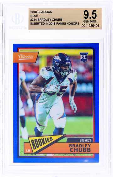 2018 Panini Classics Blue Bradley Chubb #314 RC BGS 9.5