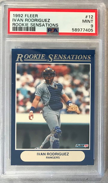 Ivan Rodriguez  1992 Fleer Rookie Sensations #12 - PSA 9 Mint - Rangers