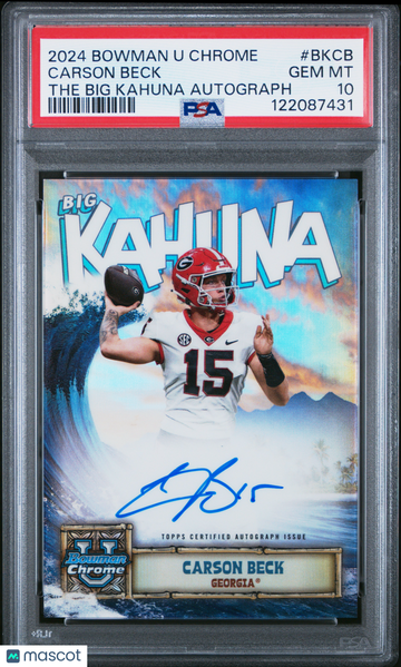 2024 Bowman University Chrome The Big Kahuna Autographs Carson Beck #BKCB PSA 10 Bowman