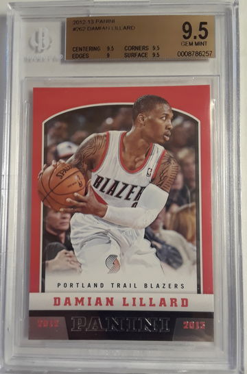 Damian Lillard 2012-13 Panini Rookie Card BGS 9.5 Gem Mint #262.