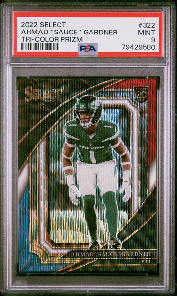 2022 Panini Select Suite Level Tri Color Prizm Ahmad Gardner #322 /149 PSA 9