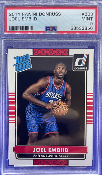 2014 JOEL EMBIID PHILADELPHIA 76ERS PANINI DONRUSS RATED ROOKIE PSA 9 Mint #203