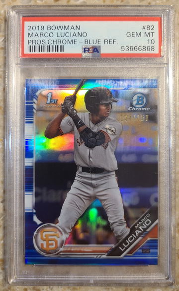 2019 Marco Luciano Bowman Chrome Blue /150 PSA 10