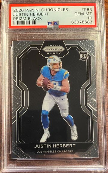 Justin Herbert Prizm Black PSA 10 