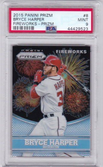 2015 Panini Prizm Bryce Harper Fireworks Silver Prizm #8 PSA 9 44429523