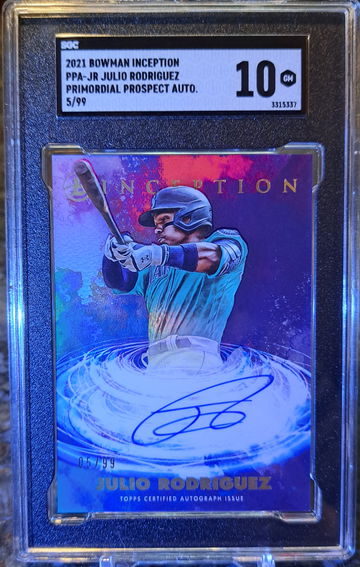 JULIO RODRIGUEZ 2021 Bowman Inception Primordial #05/99 SGC 10 RC SP JRod Mariners