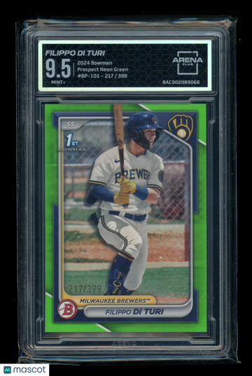 2024 Bowman Prospect Neon Green Filippo Di Turi #BP-101 /399 Arena Club 9.5