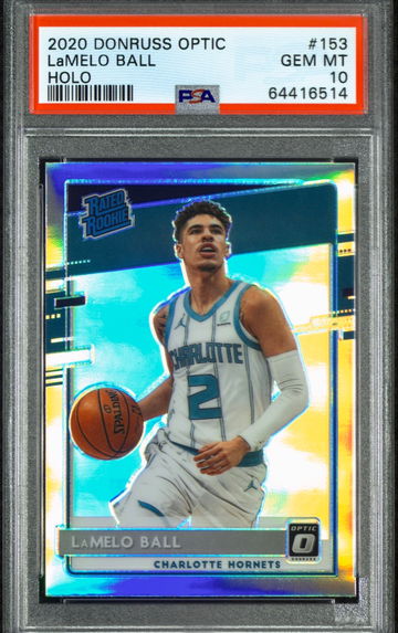2020 Donruss Optic Holo Prizm #153 LaMelo Ball Hornets RC Rookie PSA 10 GEM MINT