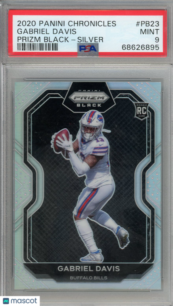 2020 Panini Chronicles Prizm Black Gabriel Davis #PB23 Silver Rookie PSA 9
