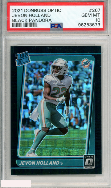 2021 PANINI DONRUSS OPTIC JEVON HOLLAND #267 BLACK PANDORA PSA 10 GEM MT  RC