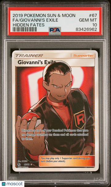 Hidden Fates Giovanni's Exile Mongolian Hidden Fates PSA 10 #67