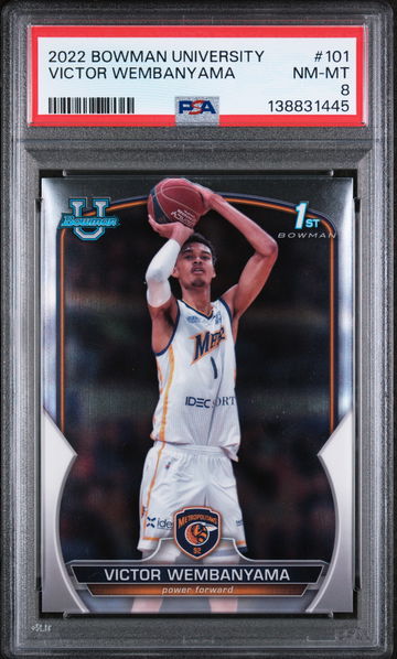 2022 Bowman Chrome University Victor Wembanyama #101 PSA 8
