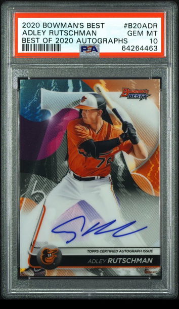  💎🦚2020 Bowman’s Best Adley Rutschman Best of 2020 Auto Orioles PSA 10 🦁⚾️
