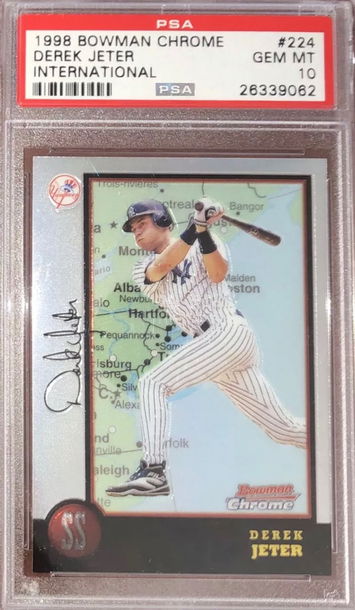 1998 Bowman Chrome Derek Jeter International PSA 10