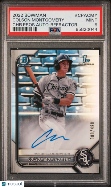 2022 Bowman Chrome Prospect Autographs Colson Montgomery #CPACMY PSA 9
