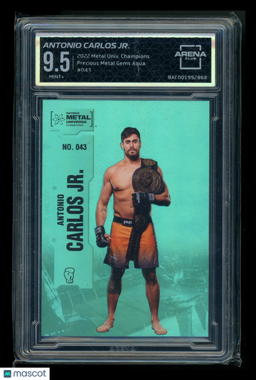 2022 Metal Universe Champions Precious Metal Gems Aqua Antonio Carlos Jr. #043 Arena Club 9.5
