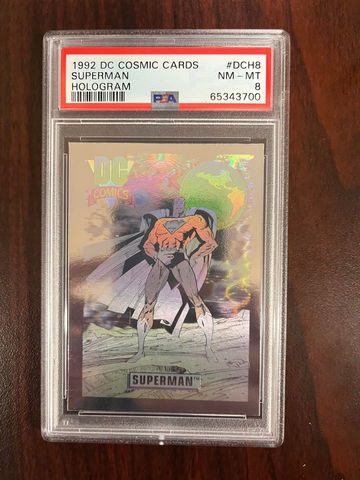 1992 DC Cosmic Cards Superman HOlogram PSA 8