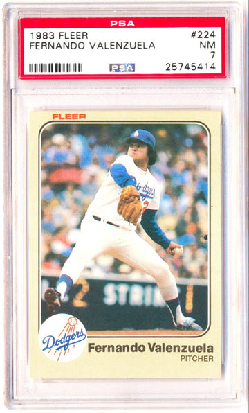 1983 Fleer #224 Fernando Valenzuela PSA 7