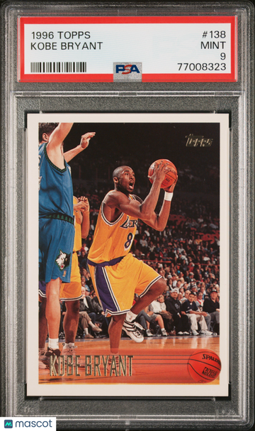 1996 Topps #138 Kobe Bryant Rookie RC HOF LA Lakers PSA 9 MINT