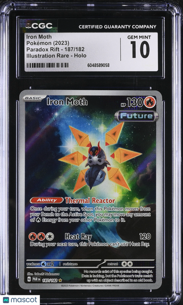 2023 Pokemon Paradox Rift Iron Moth Holo Illustration Rare Illustration Rare CGC 10 #187/182