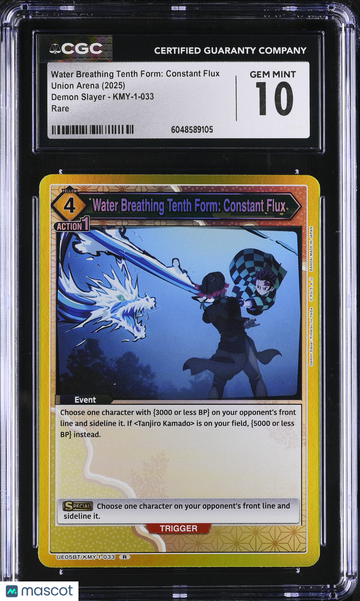 2025 Union Arena Demon Slayer Water Breathing Tenth Form: Constant Flux CGC 10 #KMY-1-033