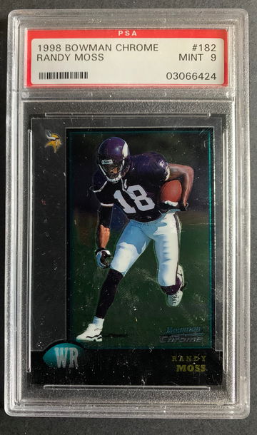 1998 Bowman Chrome HOF Randy Moss RC #182 PSA 9 Mint