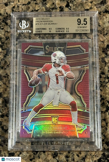 Kyler Murray 2019 Select Concourse Maroon Prizm #76 Rookie RC #/149 BGS Gem+ 9.5