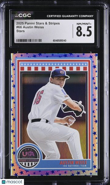 2025 Panini Stars & Stripes Austin Weiss #66 Stars CGC 8.5