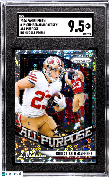 2024 Panini Prizm Christian Mccaffrey #19 All Purpose No Huddle SGC 9.5