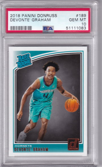 2018 Panini Donruss 189 Devonte' Graham PSA 10