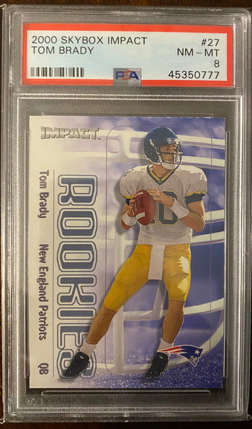 Tom Brady Skybox Impact Rookie PSA 8