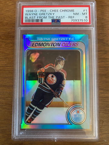 1998 Wayne Gretzky O Pee Chee OPC Chrome Refractor Blast from the Past #18 PSA 8
