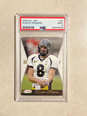 2005 Sage Aaron Rodgers Rookie Card PSA 9 Mint
