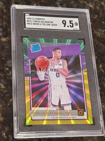 2021 Donruss Tyrese Haliburton Rated Rookie Laser Hologram SGC 9.5