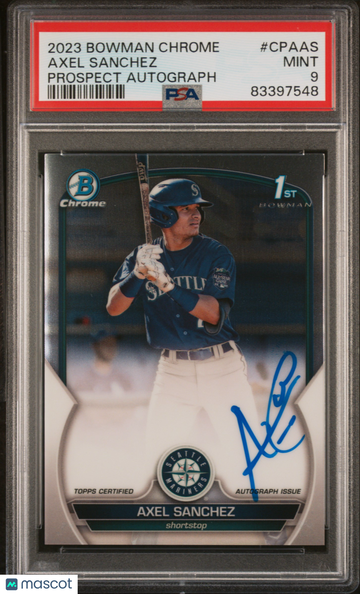 2023 Bowman Chrome Prospect Autographs Axel Sanchez #CPAAS PSA 9