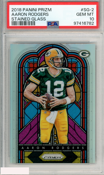 2018 PANINI PRIZM STAINED GLASS AARON RODGERS #SG-2 PSA 10 GEM MT