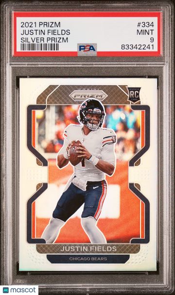 PSA 9 2021 Panini Prizm Justin Fields Silver Prizm Rookie #334